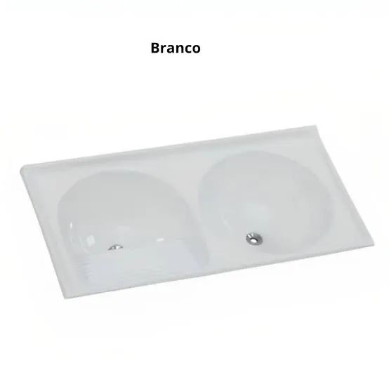 TANQUE DUPLO 0,85x45cm BRANCO - DURAFORT - Foto 2