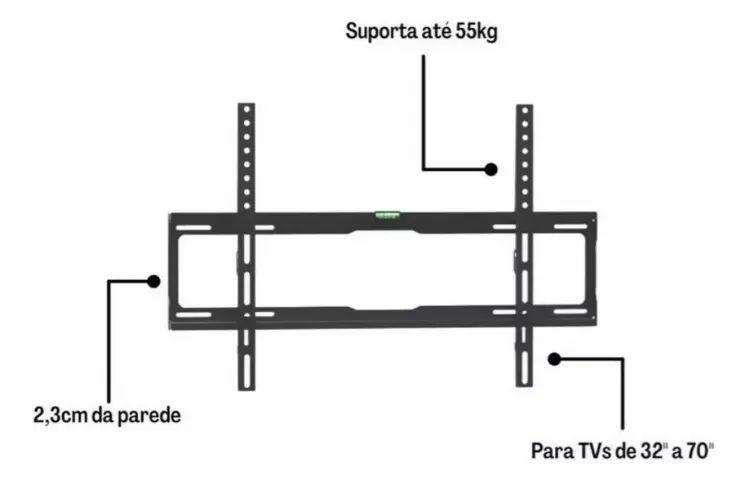 Suporte para Tv Trilho Fixo 32 A 70 Polegadas - Foto 2