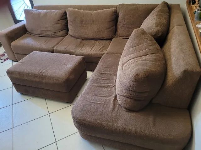 sofá em L com chaise retrátil