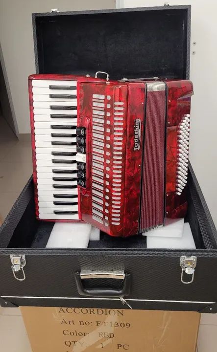 Sanfona Acordeon Andaluz 80 Baixos 7 Registros Com Estojo FT 1309