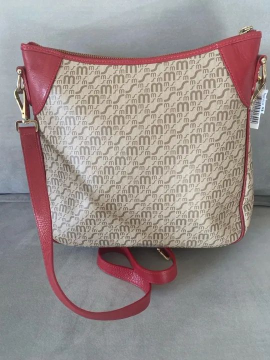 Bolsa Santa marinela canvas e couro  - Foto 2