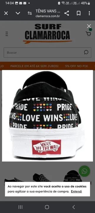 Tênis Vans Slip On Asher Pride Love Wins - Novo - Foto 5