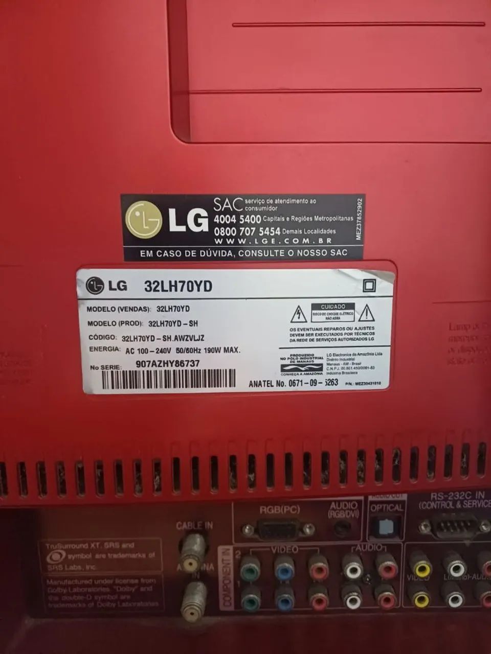 DUAS TVS LG SCARLET II ((( SUCATA ))) UMA DE 42 E OUTRA DE 32 POLEGADAS ( Itaquá ) - Foto 3