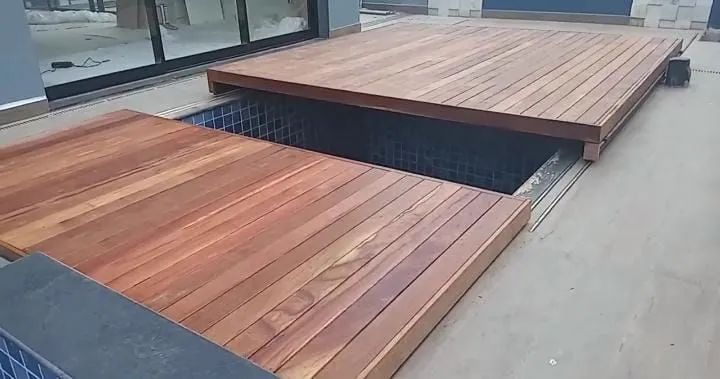 Piscina com deck retrátil sob medida a partir 