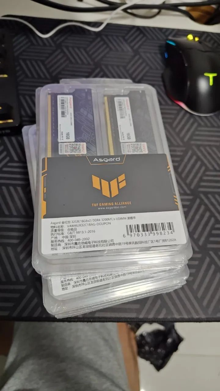 Memória RAM DDR4 Asgard TUF Gaming 32GB (2x16GB) 3200MHz Performance e Estilo