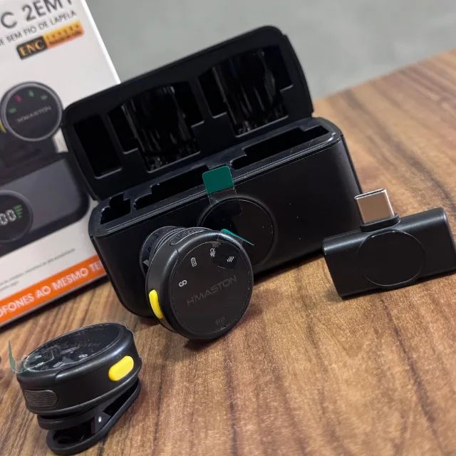 Microfone de Lapela Sem Fio Tipo-C Duplo - Compatível com iPhone 15/16 e Android  - Foto 4