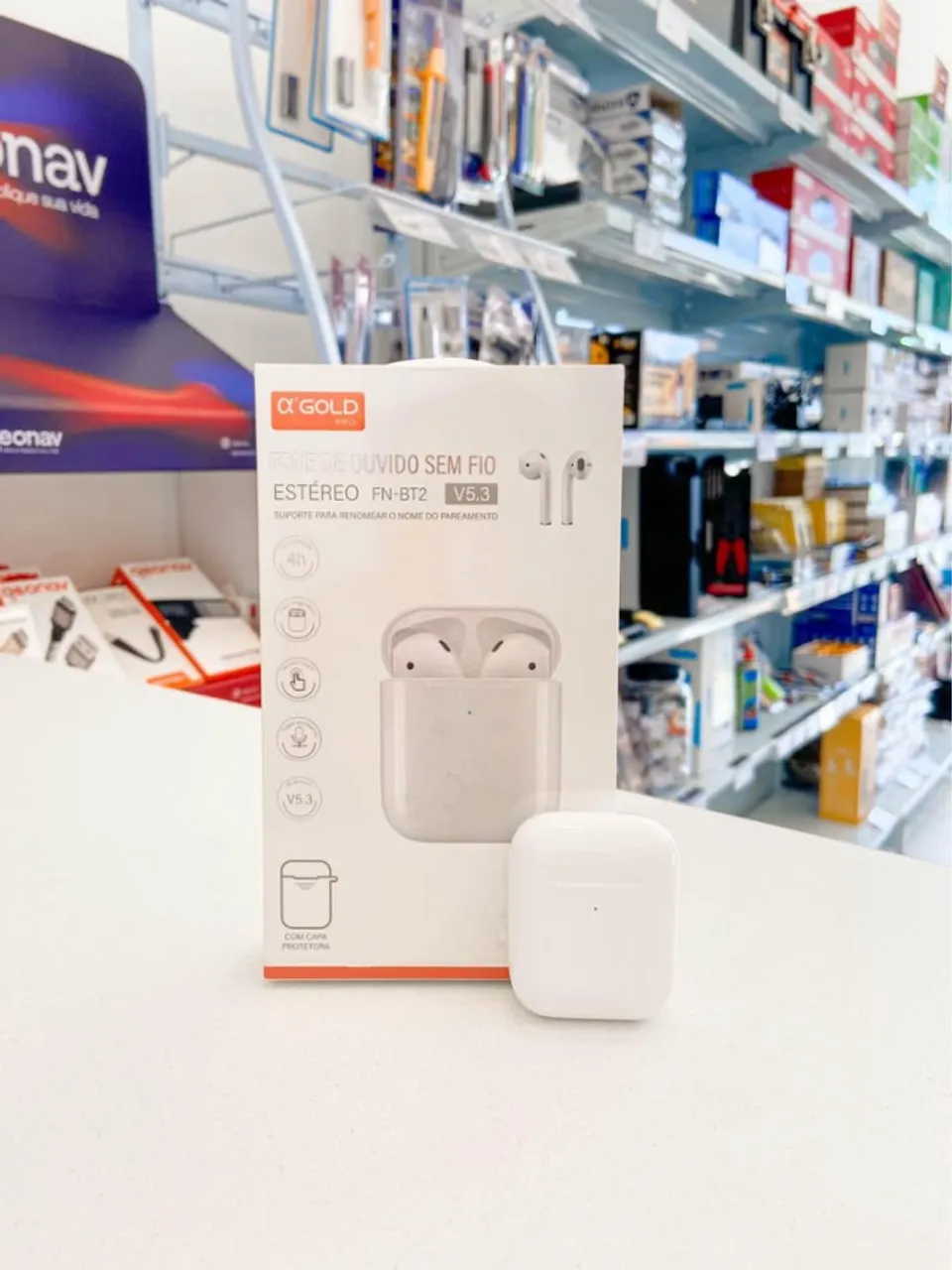 Fone de Ouvido Bluetooth TWS aGold FN-BT2 - Loja Mega Tudo