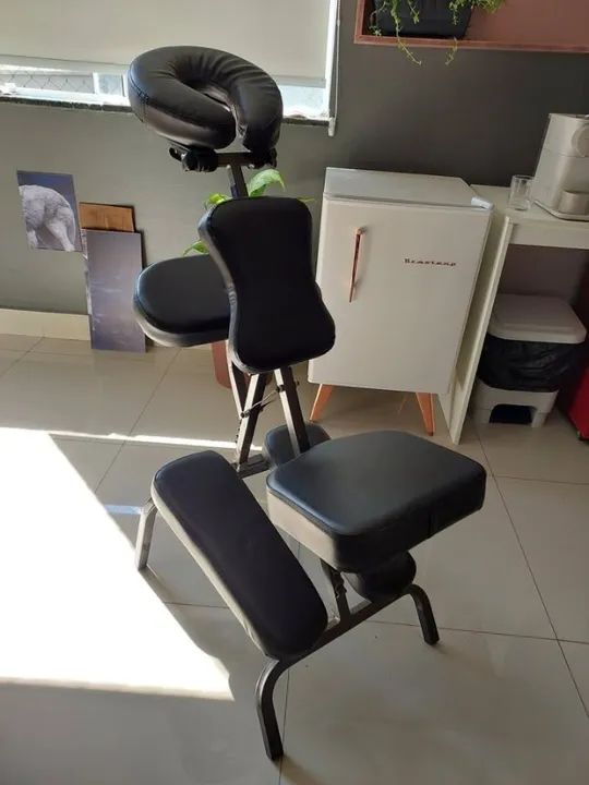 Cadeira de Massagem Shiatsu Quick Massage Profissional Dobrável Portátil Preta