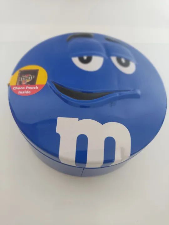 LATA DE METAL M&M's AZUL VAZIA