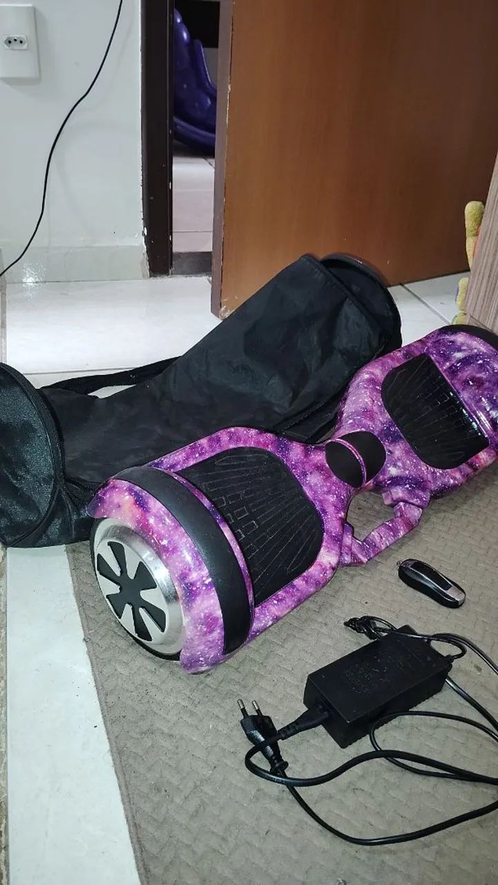 Hoverboard Galaxy com carregador, controle e bolsa