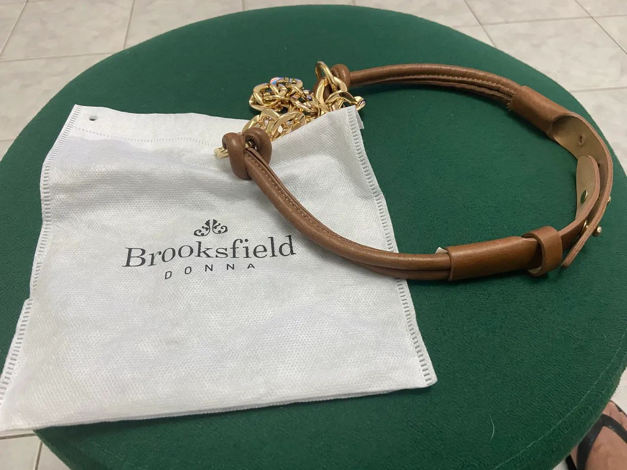 Cinto de couro / dourado Brooksfield - Foto 4