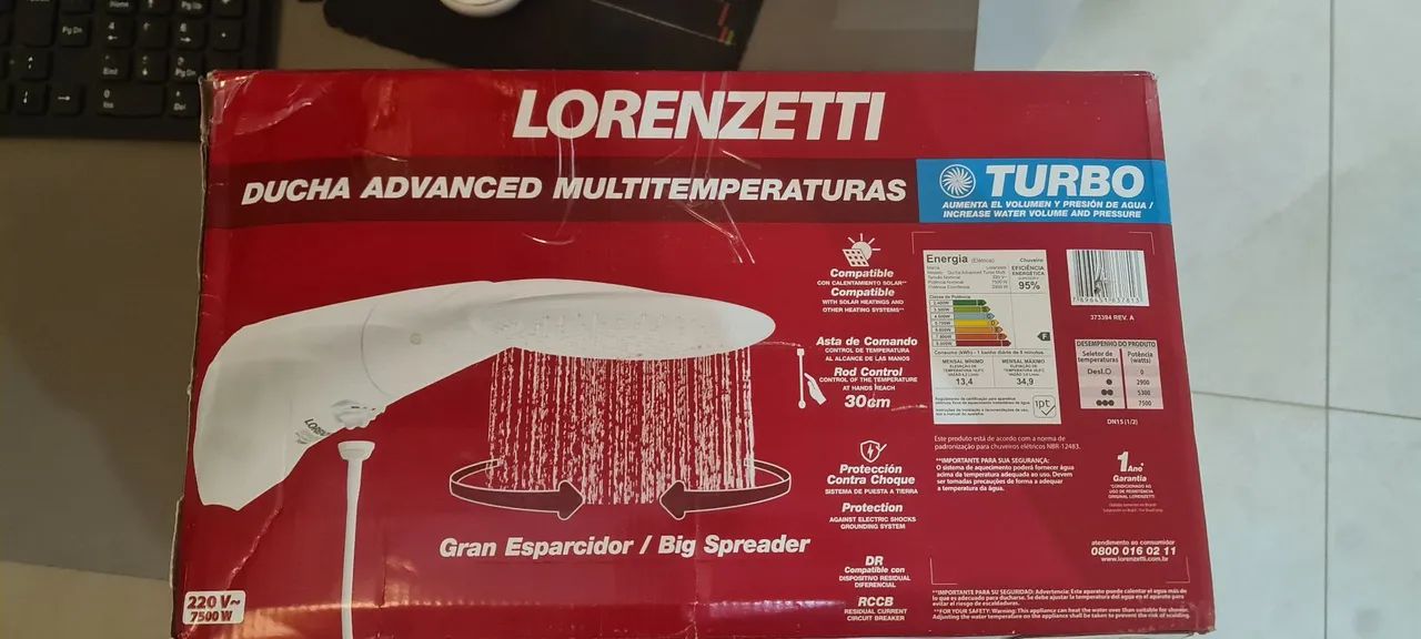 Chuveiro Lorenzetti Turbo Multitemperaturas 7500W