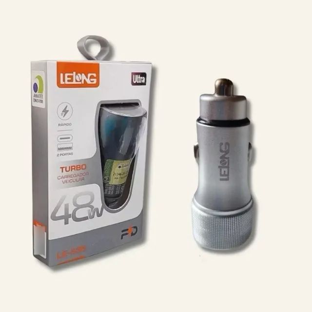 Carregador Veicular Turbo 48W 2 Portas USB A e Usb C  - Foto 5