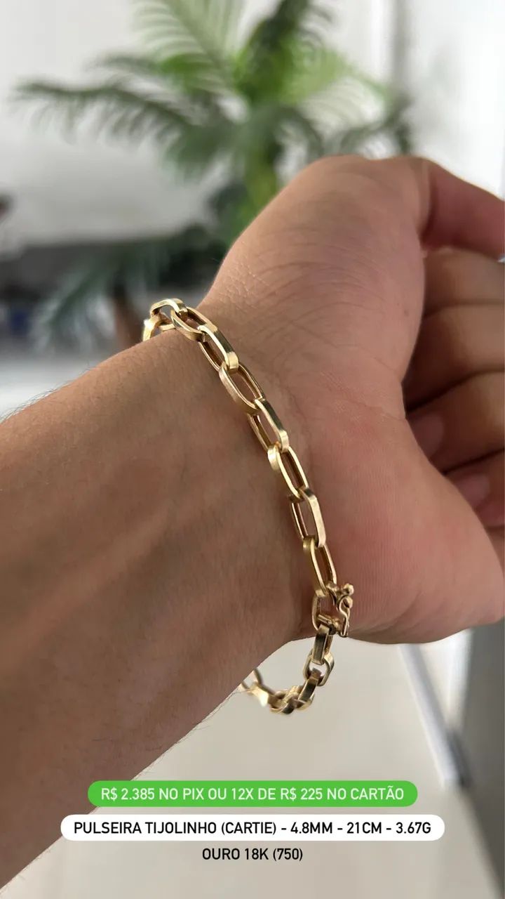 Pulseira maciça 12g ouro 18k