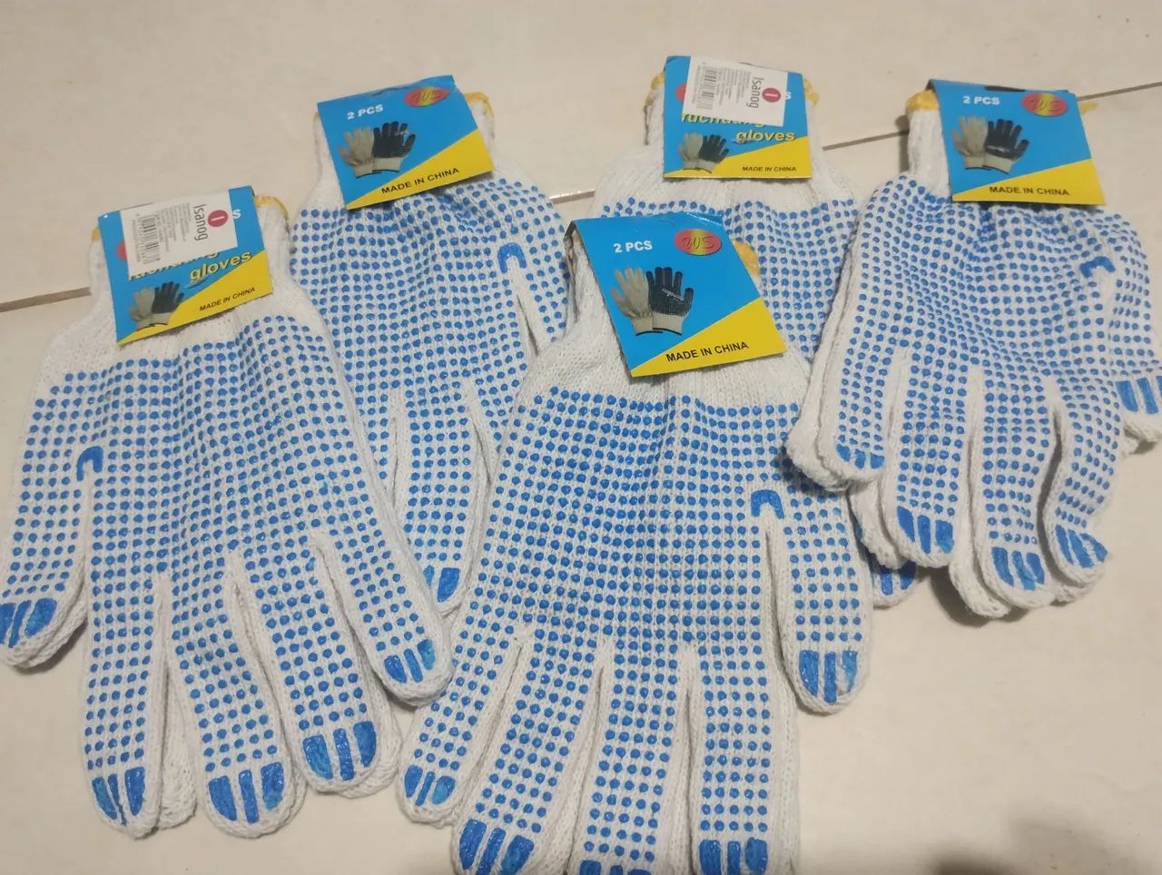 Luvas de Segurança com Pontos - Pacote com 8 pares - Foto 2