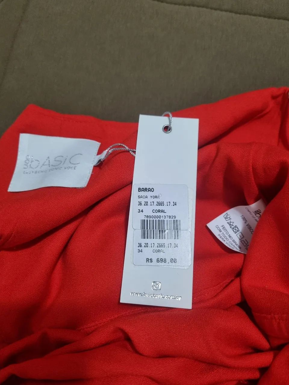 saia nova york coral lado basic, 34 veste 38 - Foto 3