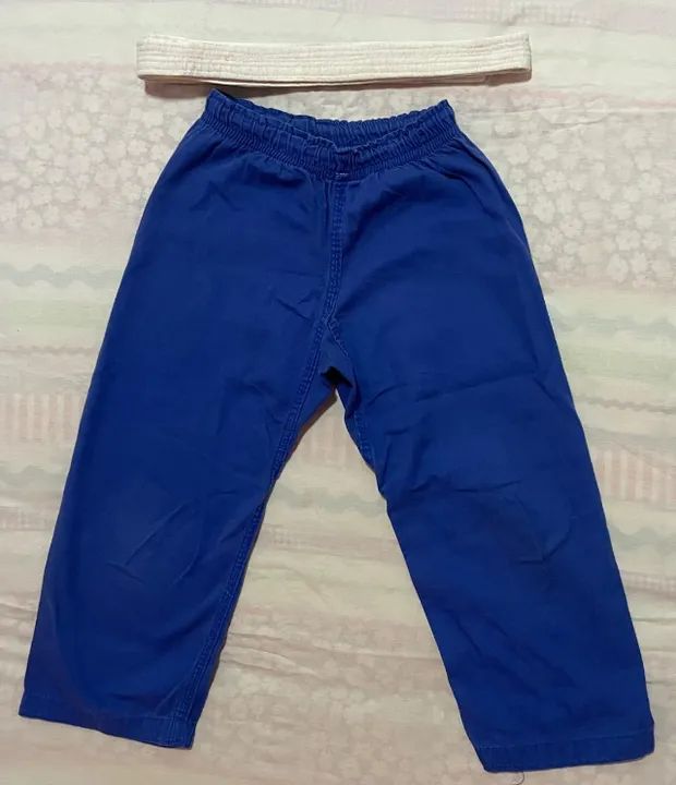 Kimono infantil azul completo Sheishin Tam M1 com faixa branca - Foto 4