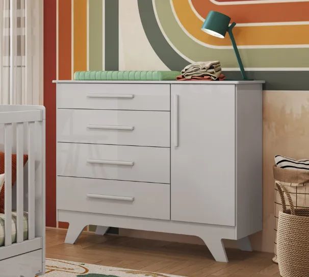 Comoda Infantil Retro Lisa, 100% MDF - Peroba 