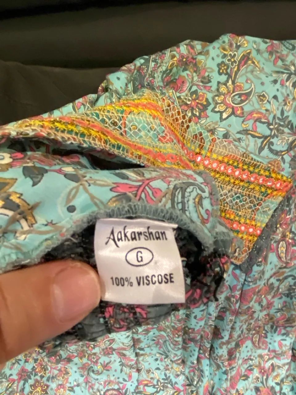 Saia Longa Estampada com Detalhes Boho - Foto 3