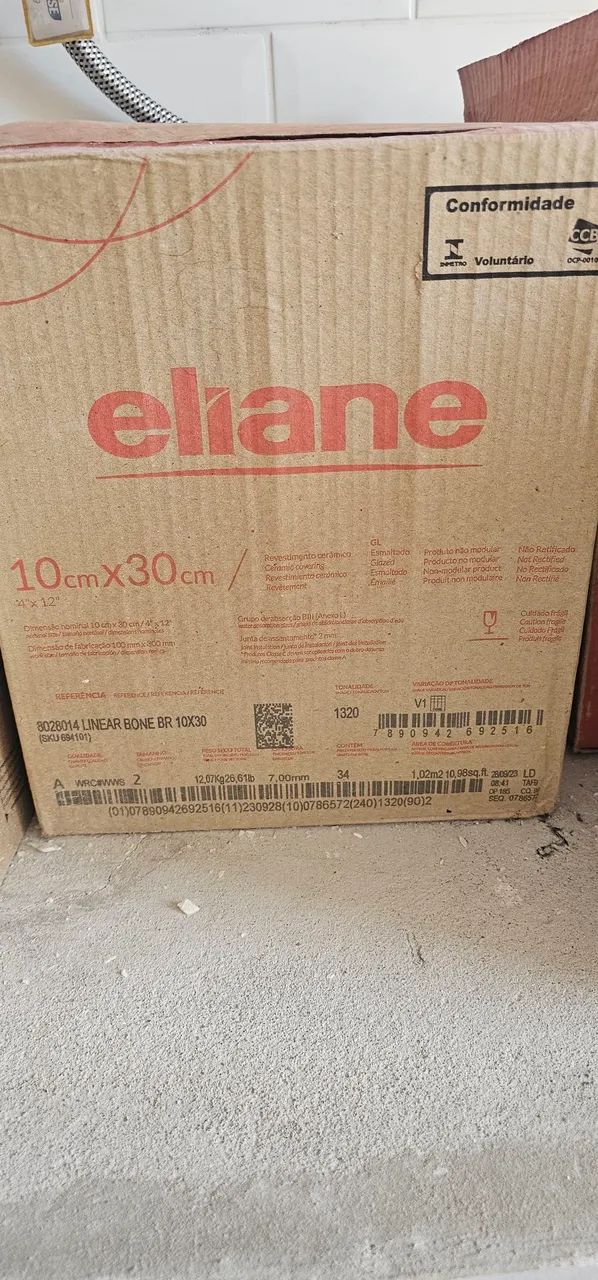 Revestimento Linear Bone Brilhante 10x30cm Bold Caixa 1,02m² Eliane - Foto 4