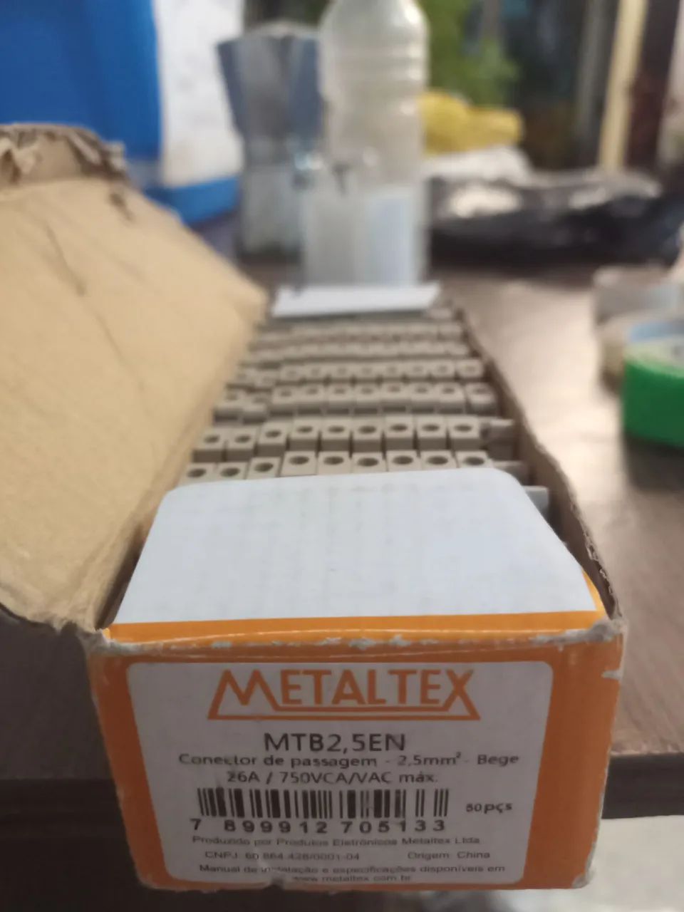 Conector de passagem MTB2,5EN 2,5mm² Bege 26A/750VCA/VAC max. 50 peças