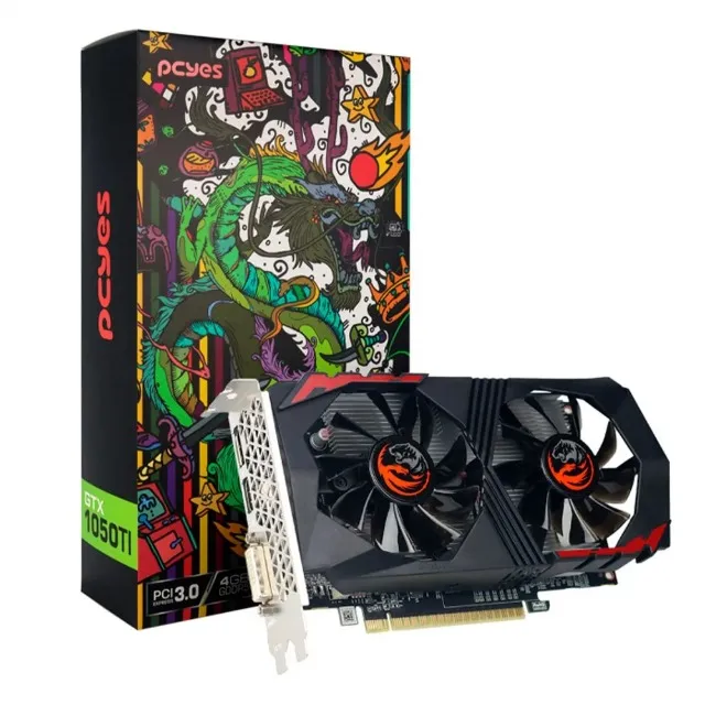 Placa De Vídeo Nvidia Geforce Gtx 1050 Ti, 4 GB Gddr5, 128bits, Dual Fan, Pcyes