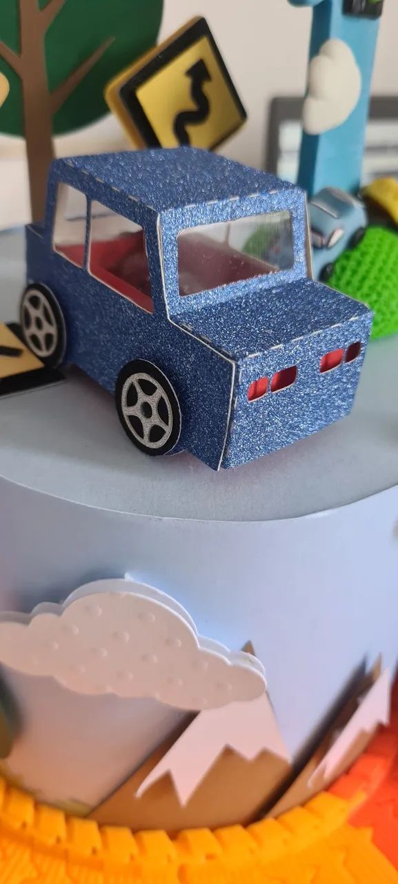 Bolo fake Carrinhos para 1 Ano - Foto 3