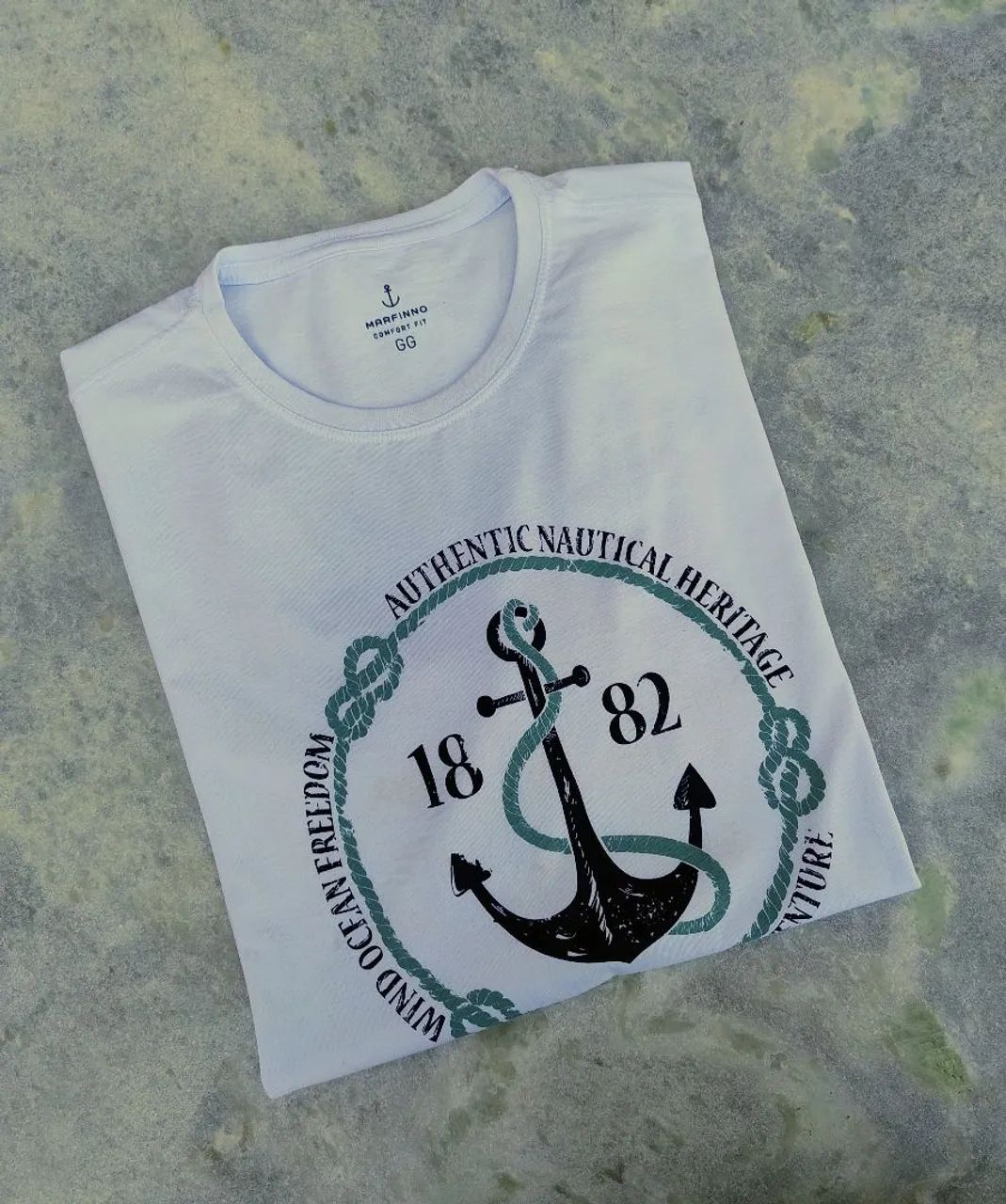 Camiseta Masculina Estampada Âncora - Marfinno