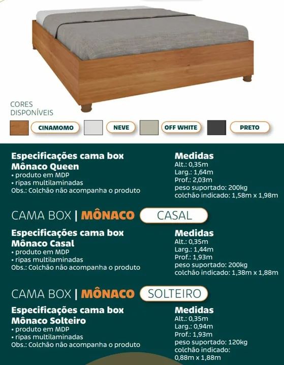 Base box Cama casal (sem colchão). @dicasabh 