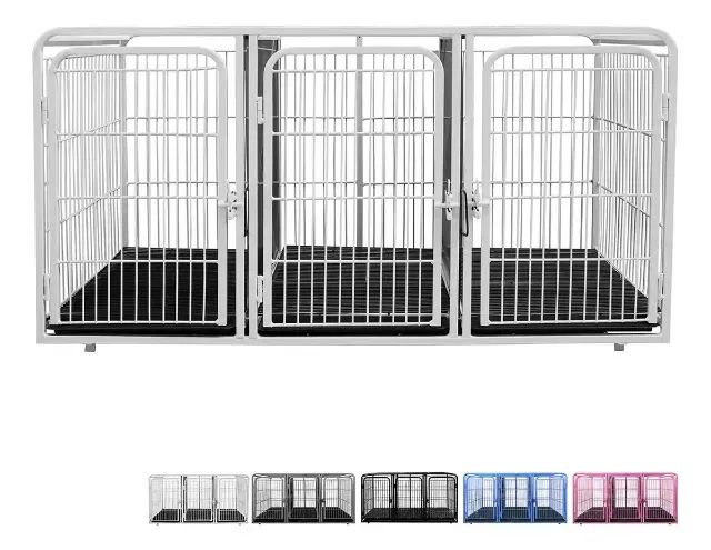 Canil Gatil Gaiola 3 Lugares Horizontal Pet Shop Veterinária