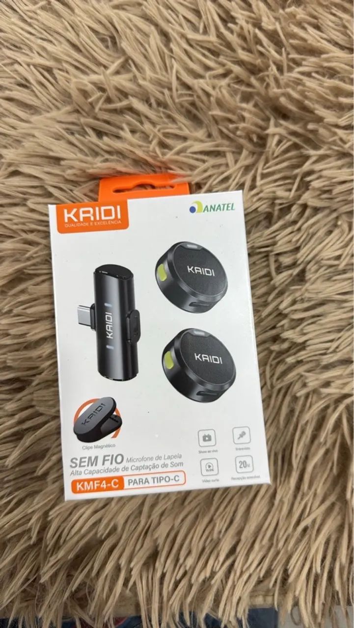 Lançamento Microfone de Lapela Sem Fio Kaidi KMF4-A para Lightning