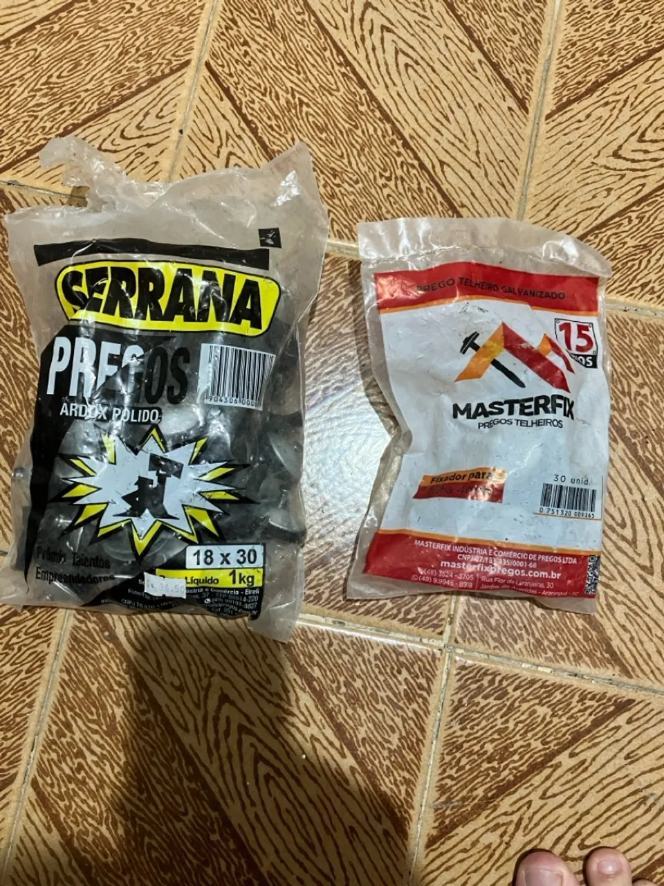 Pregos fixador telhas telhado