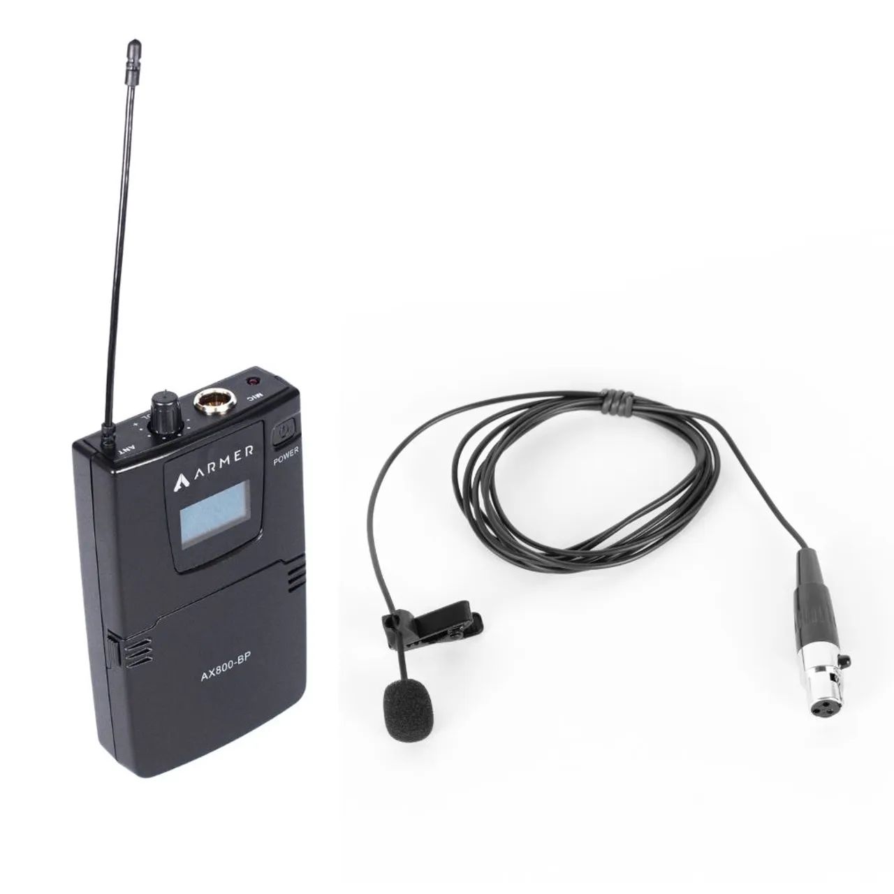 Microfone de Lapela Sem Fio Profissional N2 + Bodypack Armer AX800BP