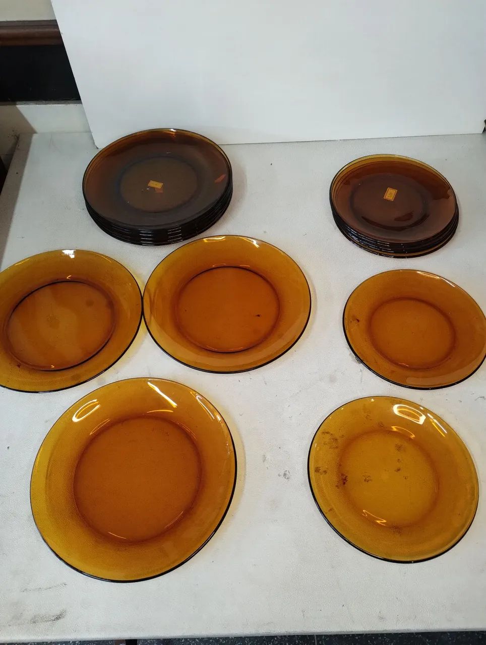 Jogo de Pratos de Vidro Âmbar - Foto 3