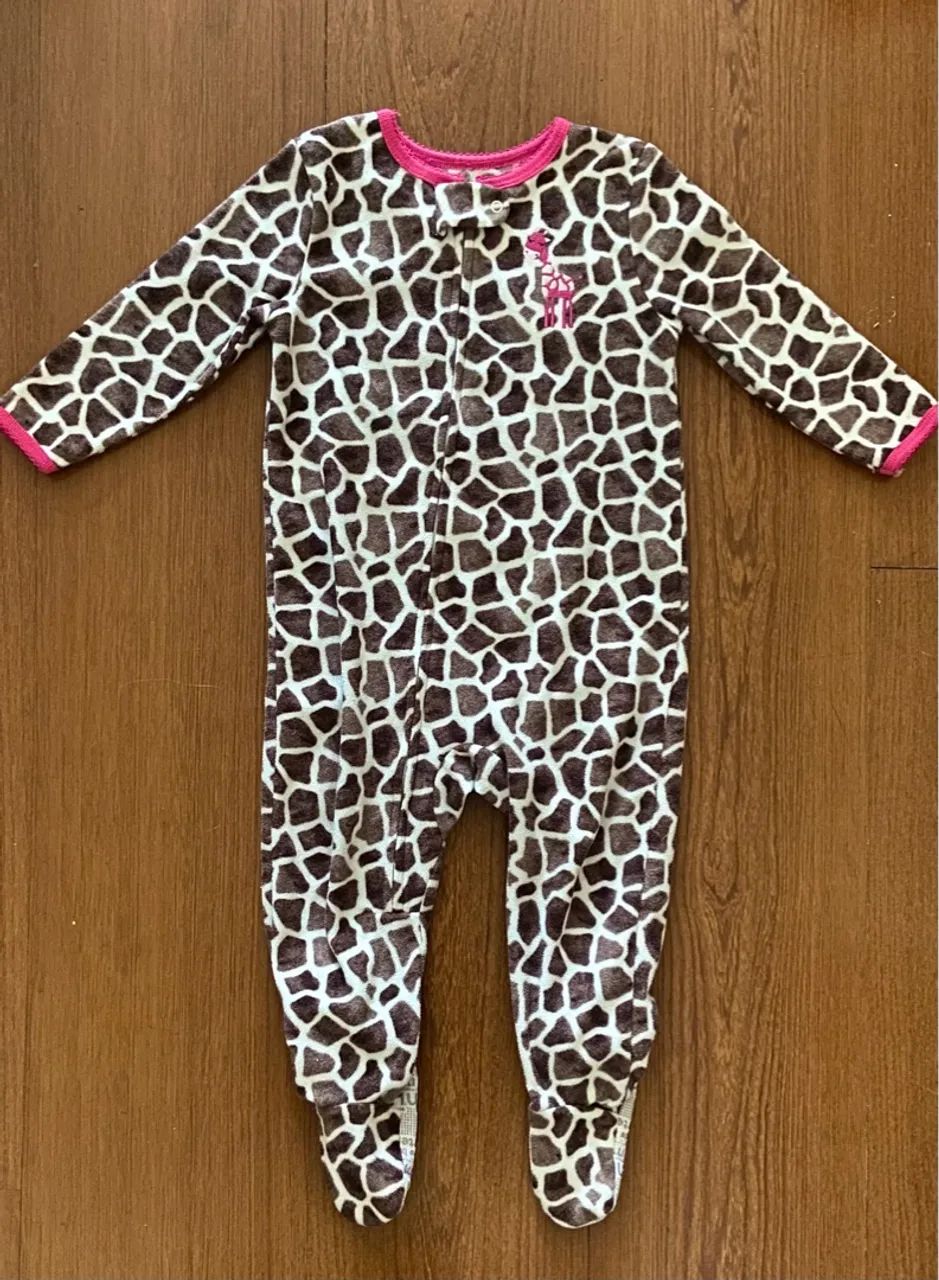 Macacão Girafa carters Bebe menina 18m em fleece com pezinho