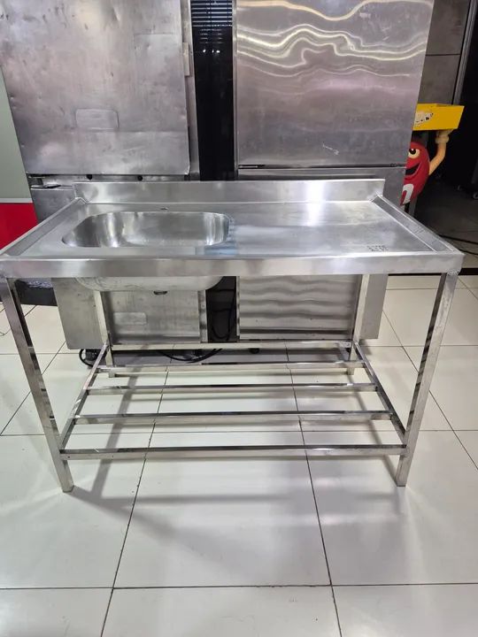 Mesa de inox com divisória em baixo  - Foto 3