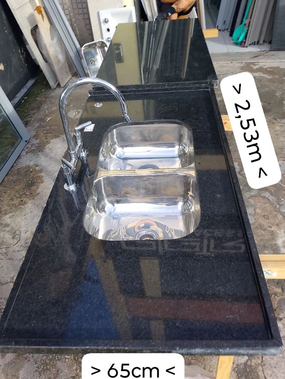 Pia de cozinha pedra são Gabriel 65cm x 2.53m - Foto 4