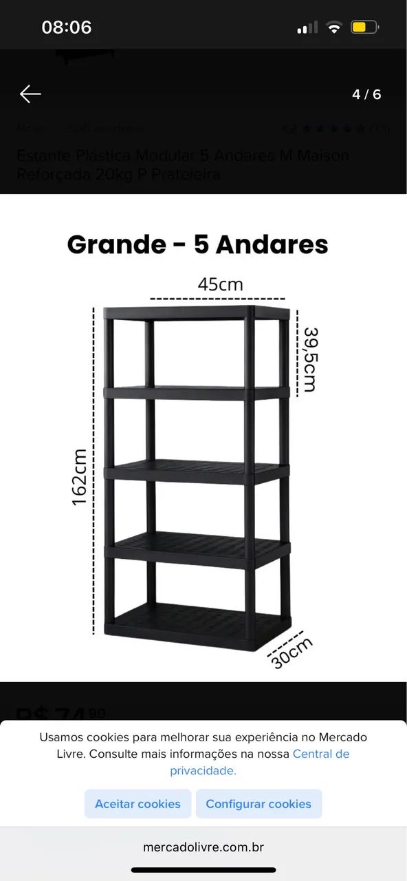 Estante plástico resistente 