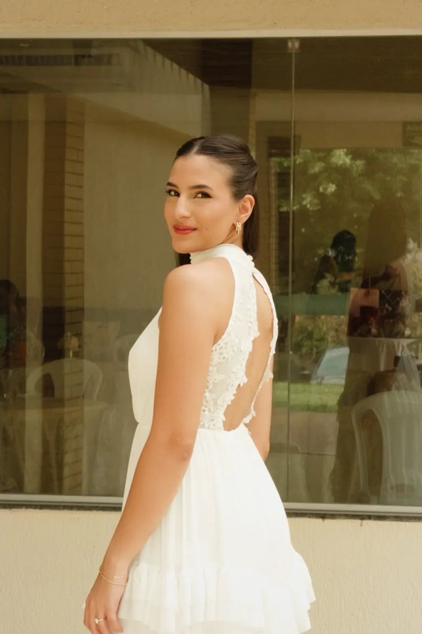 Vestido longo branco da Koji - Foto 4
