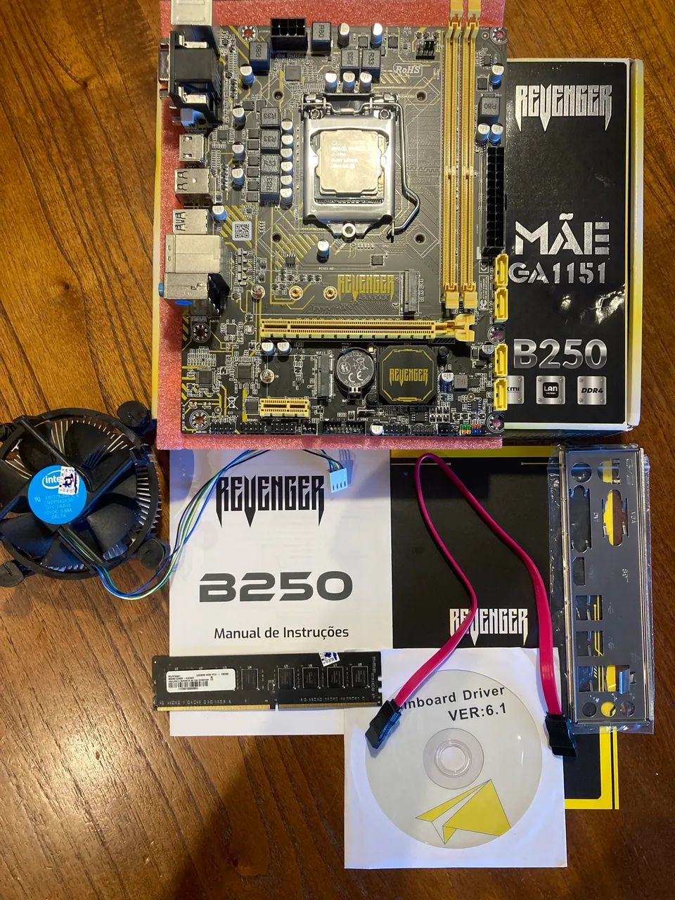 Kit upgrade i7-7700, placa-mãe b250 e 4gb DDR4