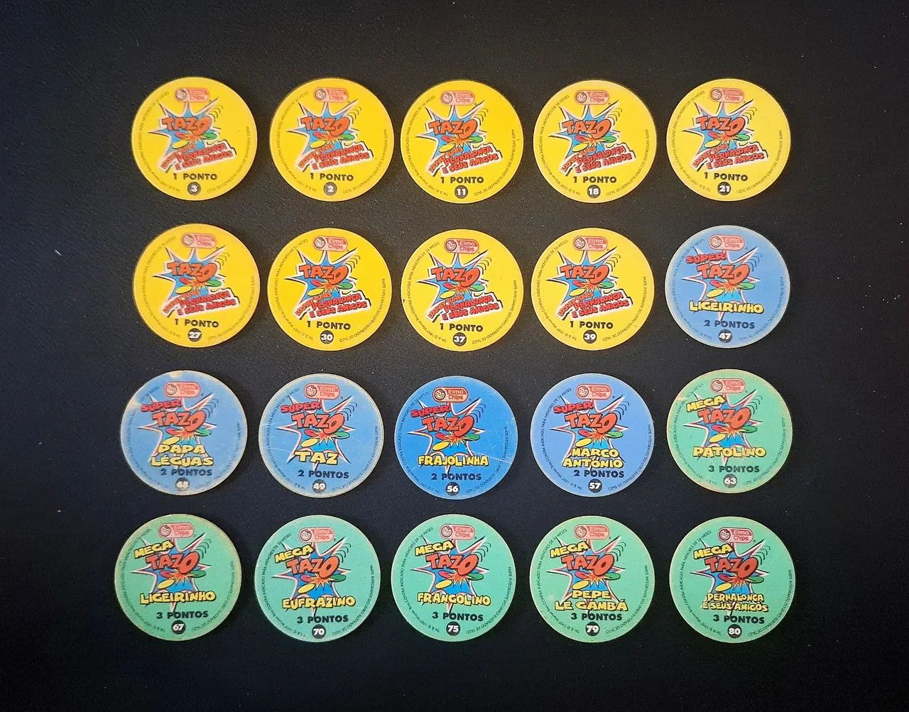 Tazos Tiny Toon e Looney Tunes Elma Chips Anos 90/2000