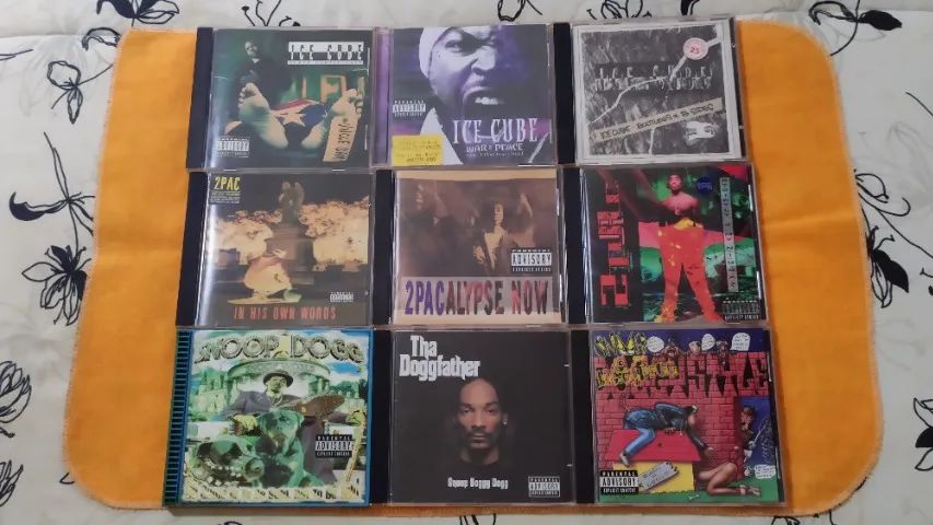 Coleção Ice Cube 2Pac Snoop Doggy Dogg 09 CDs Anos 90 Rap