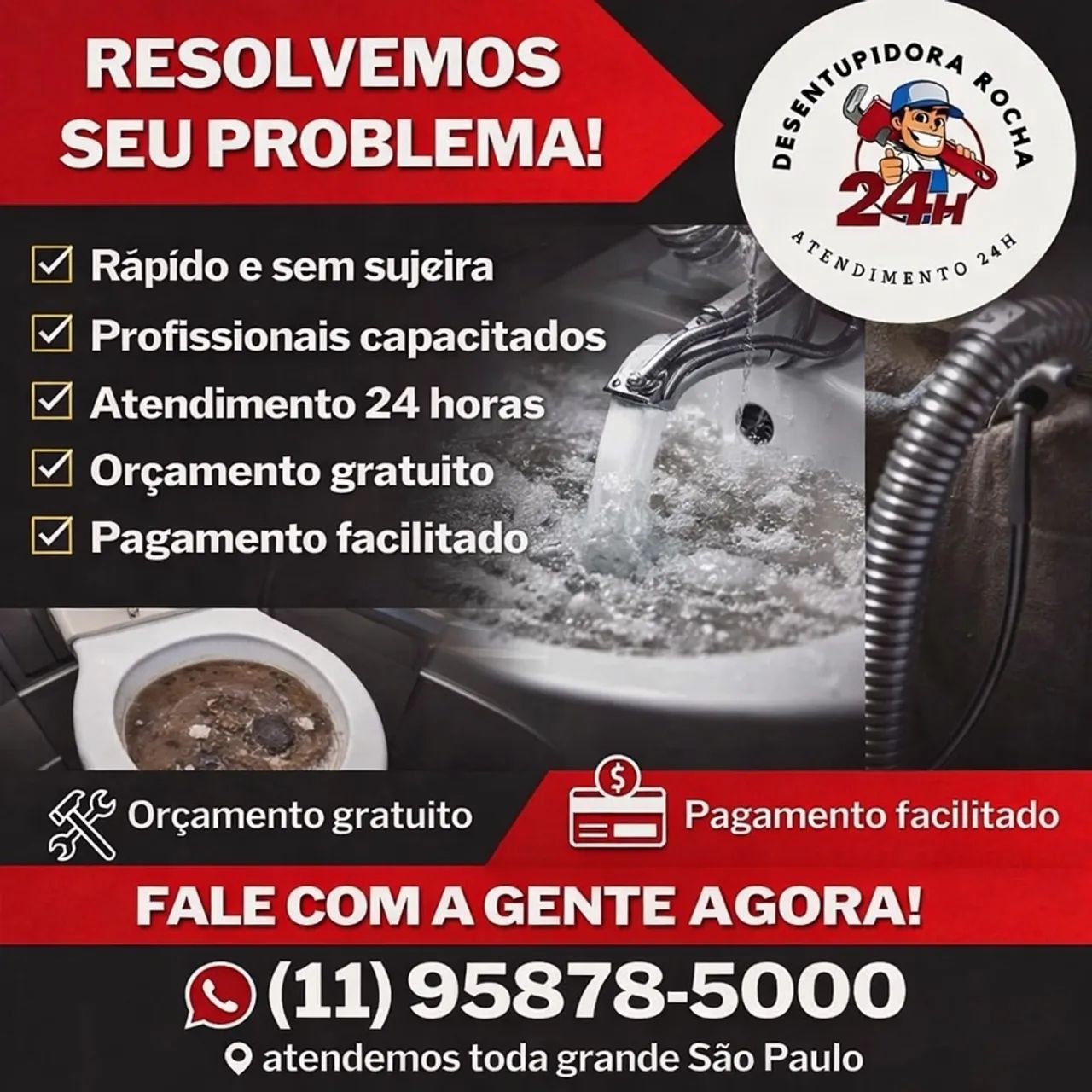 Desentupidora melhor preço região 