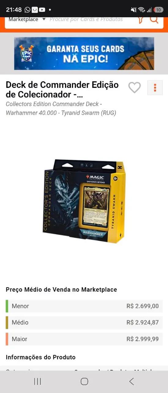 Deck Magic - Tyranid Swarm - Warhammer collector  - Foto 4