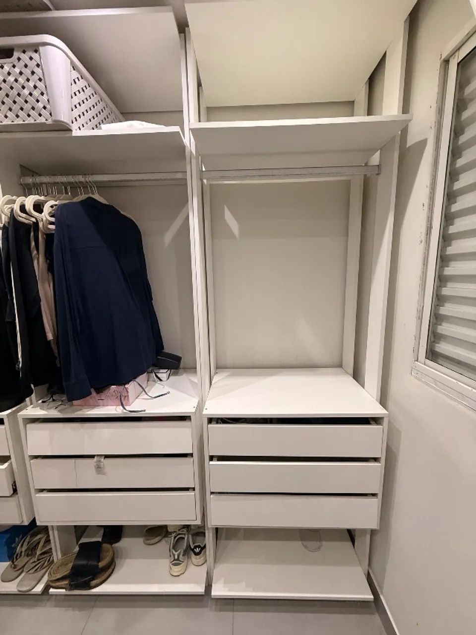 Módulo Closet 3 Gavetas E Cabideiro Clothes 700 Be Db Branco - Foto 5