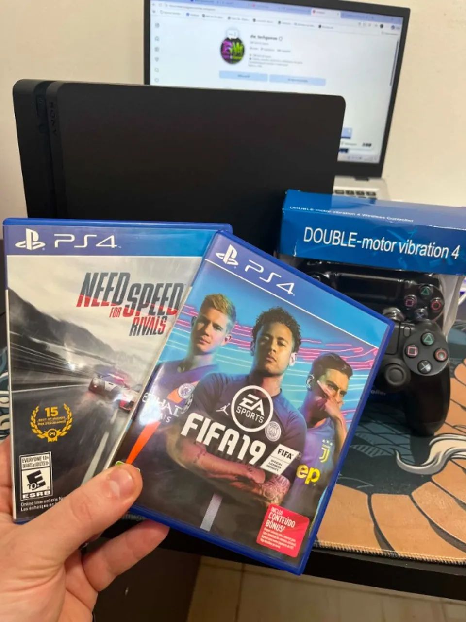 Playstation 4 slim + 2 controles + 2 jogos - Foto 4