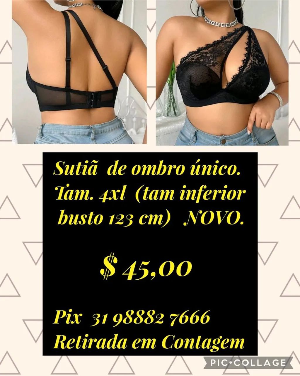 Sutiã plus size renda Ombro único 
