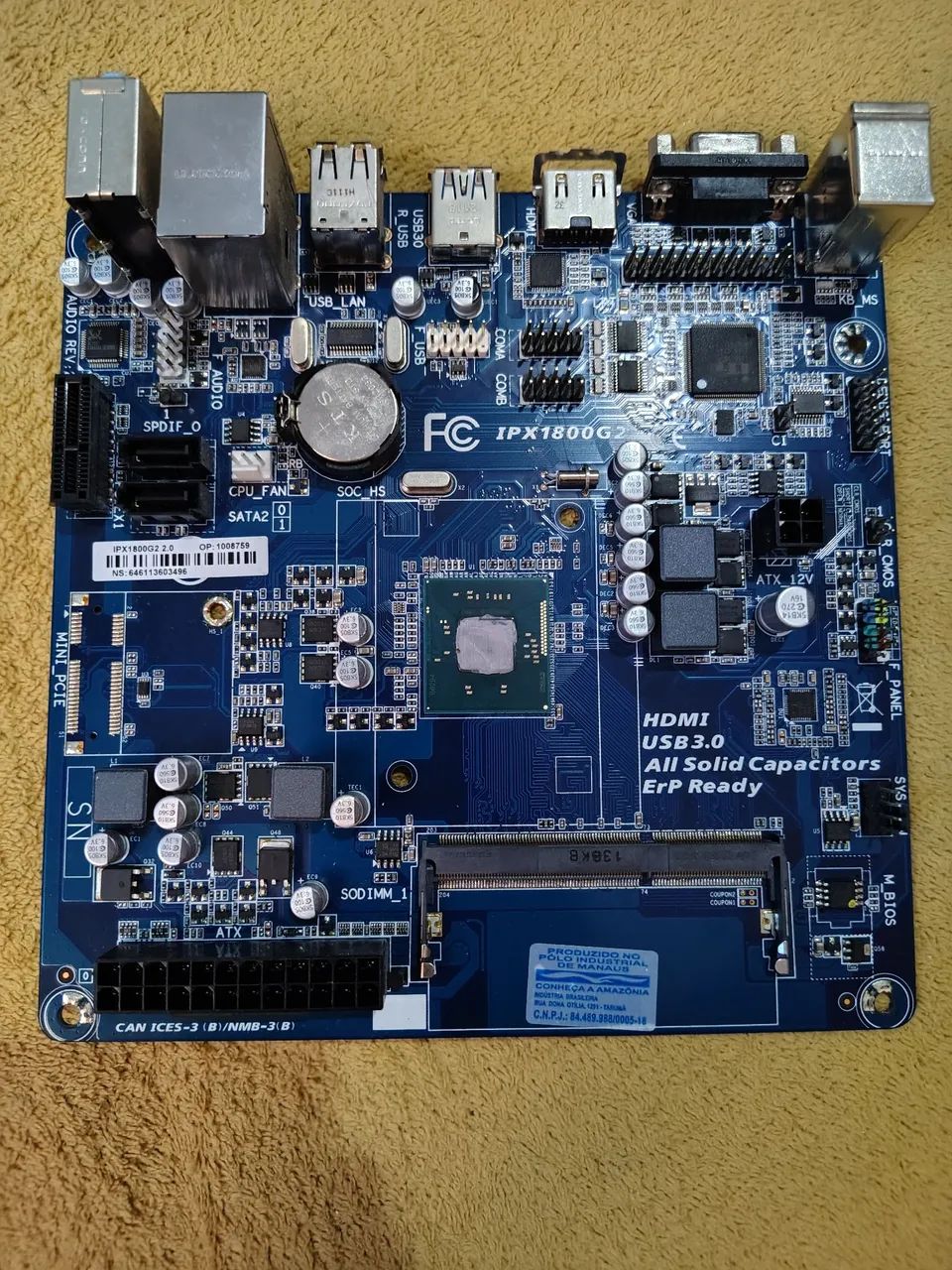 Placa-mãe IPX1800G2 2.0 - Usada, Sem teste