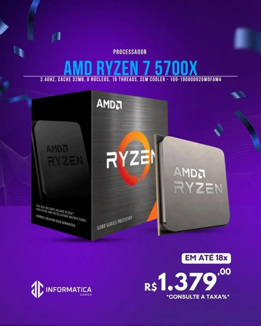  PROCESSADOR AMD RYZEN 7 5700X