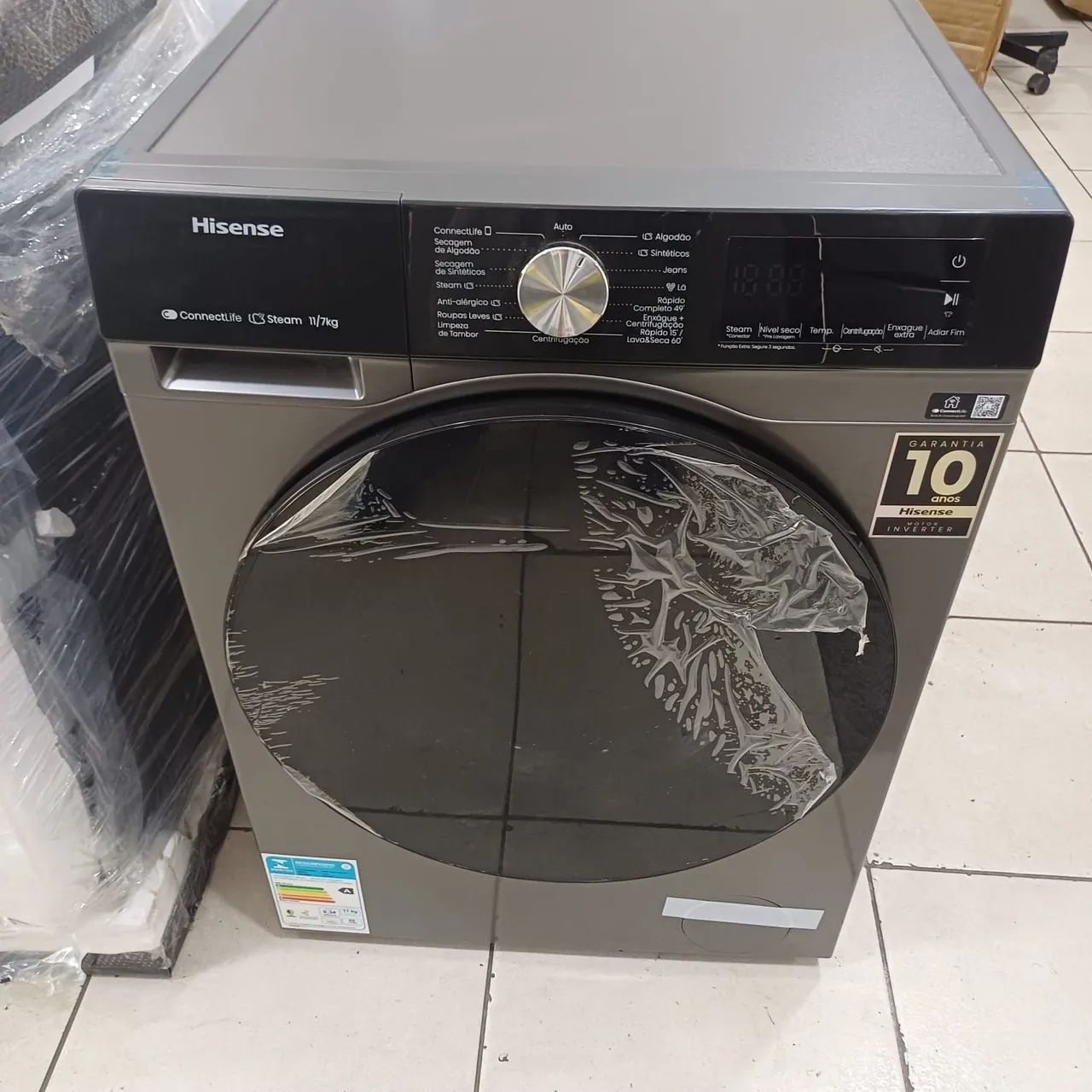 Lava e seca Hisense 11k/7Kg Cinza BARATO - Foto 3